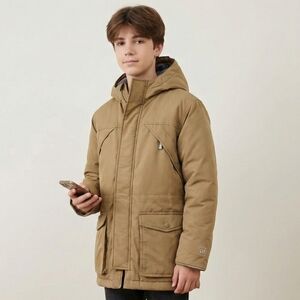 Gap Kids Boys Tan ColdControl Max Water-Resistant PrimaLoft Parka – Size XL